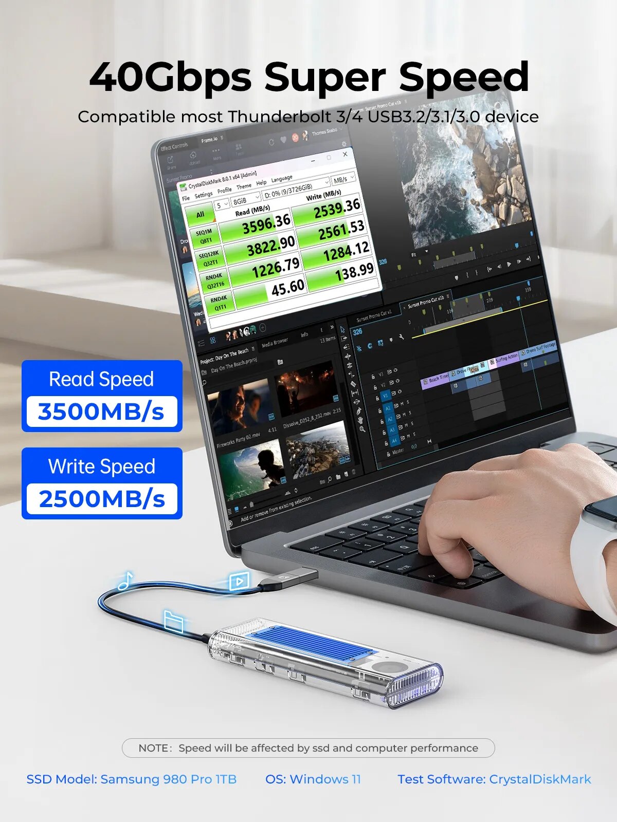 ORICO 냉각 선풍기 포함 SSD 케이스, 40Gbp - Thunderbolt 4 External Ssd 4Tb 리뷰 및 가격