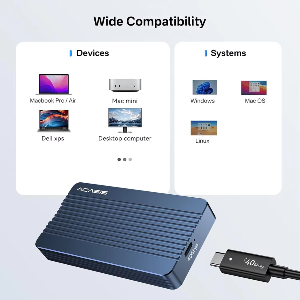 ACASIS 40Gbps M.2 NVMe SSD 외장  - 8Tb M2 Nvme Ssd 리뷰 및 가격